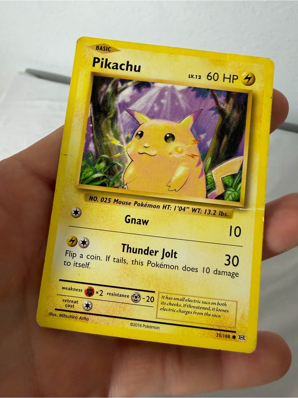 Pikachu Yellow Trading Card - Pikachu Basic Card